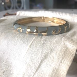Gray and Gold Bangle Bracelet
